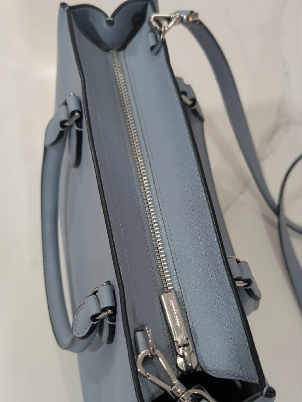 Kate Spade RAE Medium Satchel in Muted Blue  with Removable Crossbody Strap